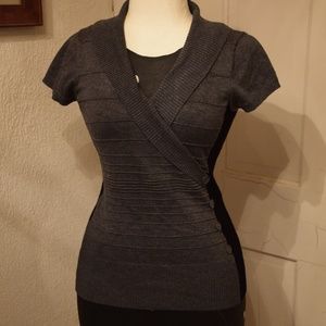 Grey and black slimming sweater